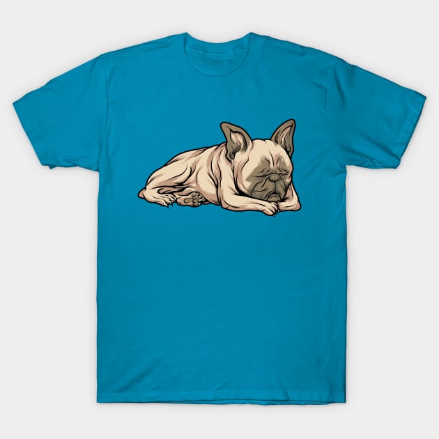 French Bulldog Sleeping T-Shirt by fizzyllama